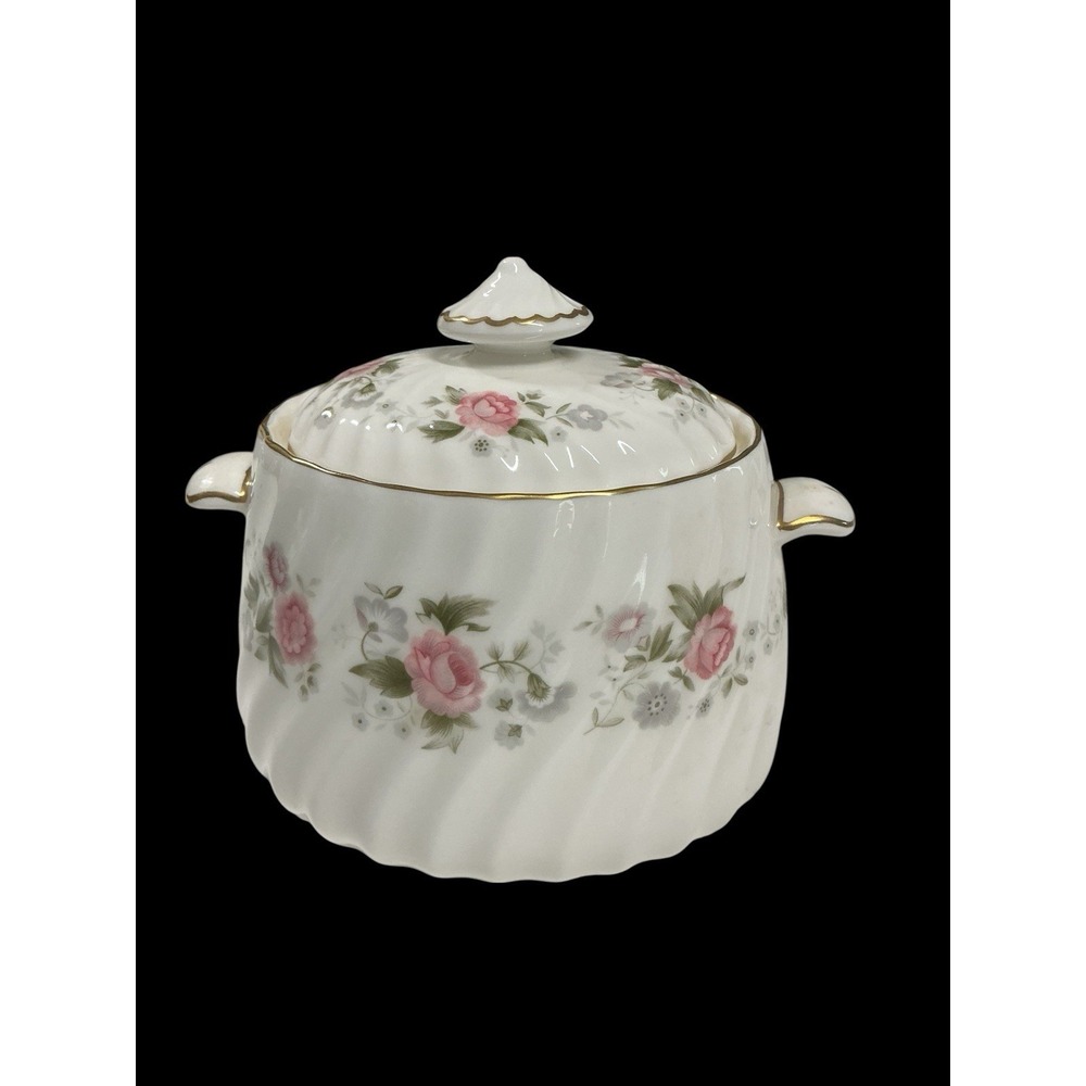 Vtg Minton Spring Bouquet Sugar Bowl With Lid 5.5" X  4.5"